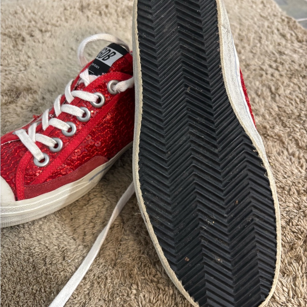 Red Sequin Sneakers
